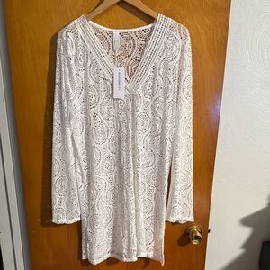 Swim Cover Up Womens 12 White Liz Claiborne